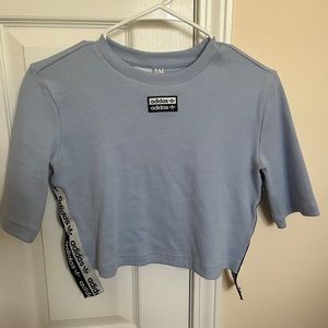 Blue, High neck, Adidas crop top